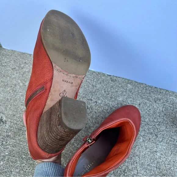 Cole Haan Nikeair Booties Women's size 8.5 Orange Heeled Ankle Boots Cassidy - Picture 7 of 8